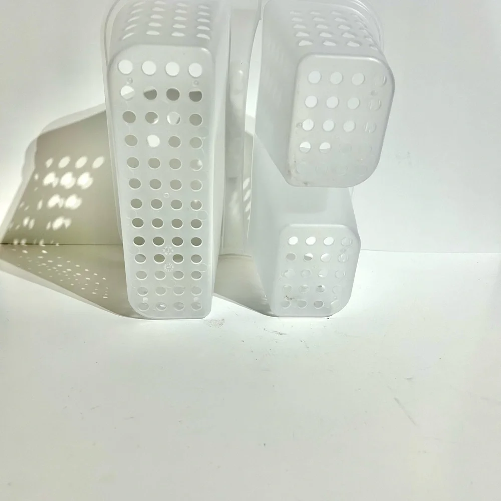 Shower Bath Caddy with Handle 3 Compartments Clear Sturdy Plastic College Dorm